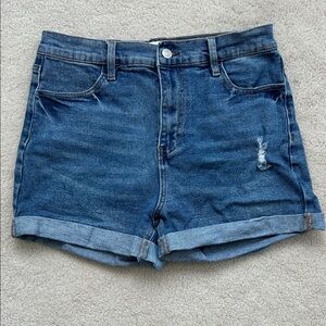 Ardene Dark Blue Mom Jean Shorts - Size 9